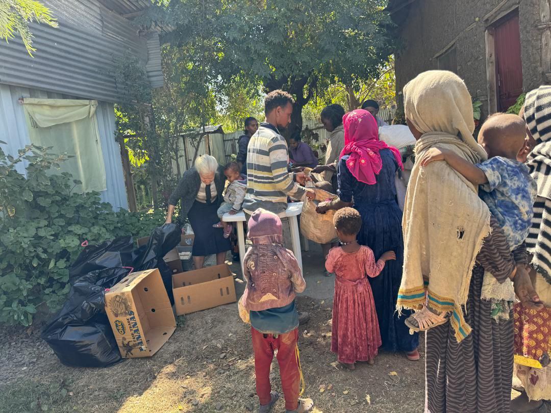 Aid distribution to community members